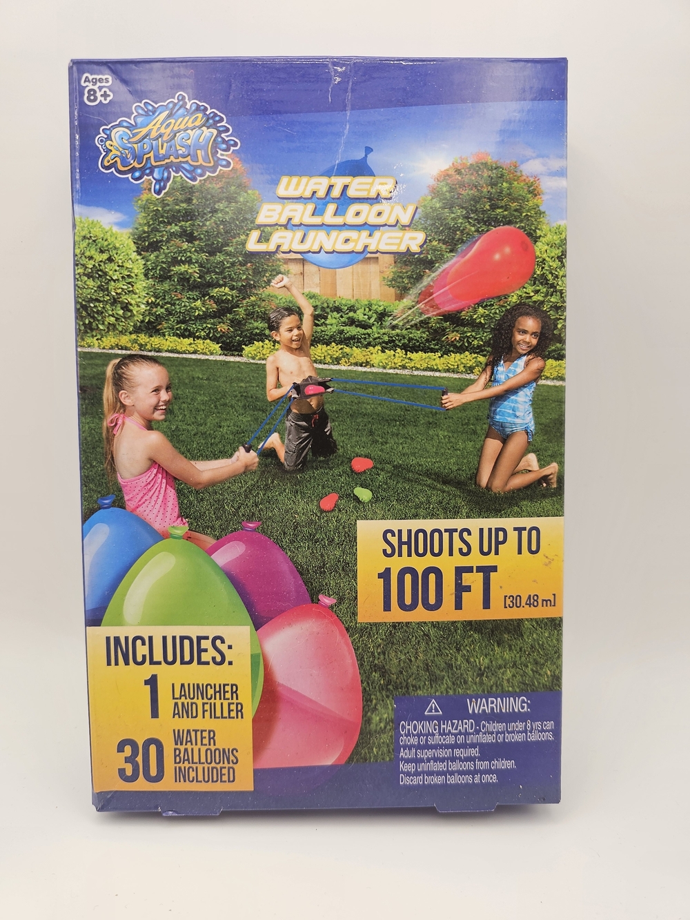 Aqua Splash Water Balloon Launcher Shoots up to 100ft w/30 water balloons